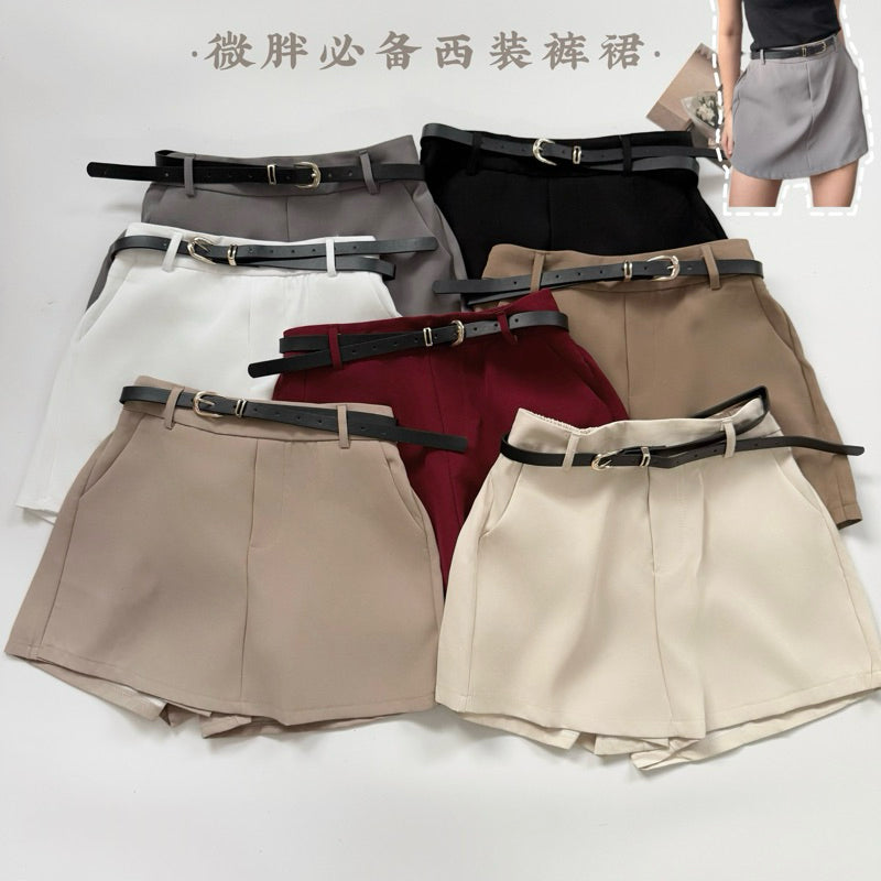 【T395】推荐微胖！显瘦百搭西装裤裙（送腰带）