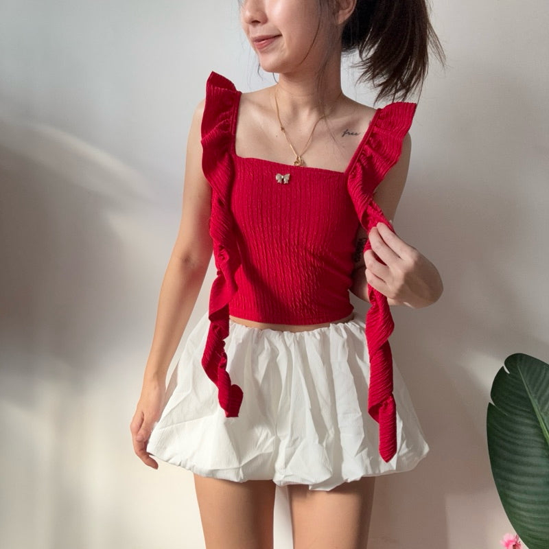 【T401】适合小个子 甜美云朵花苞mini裙