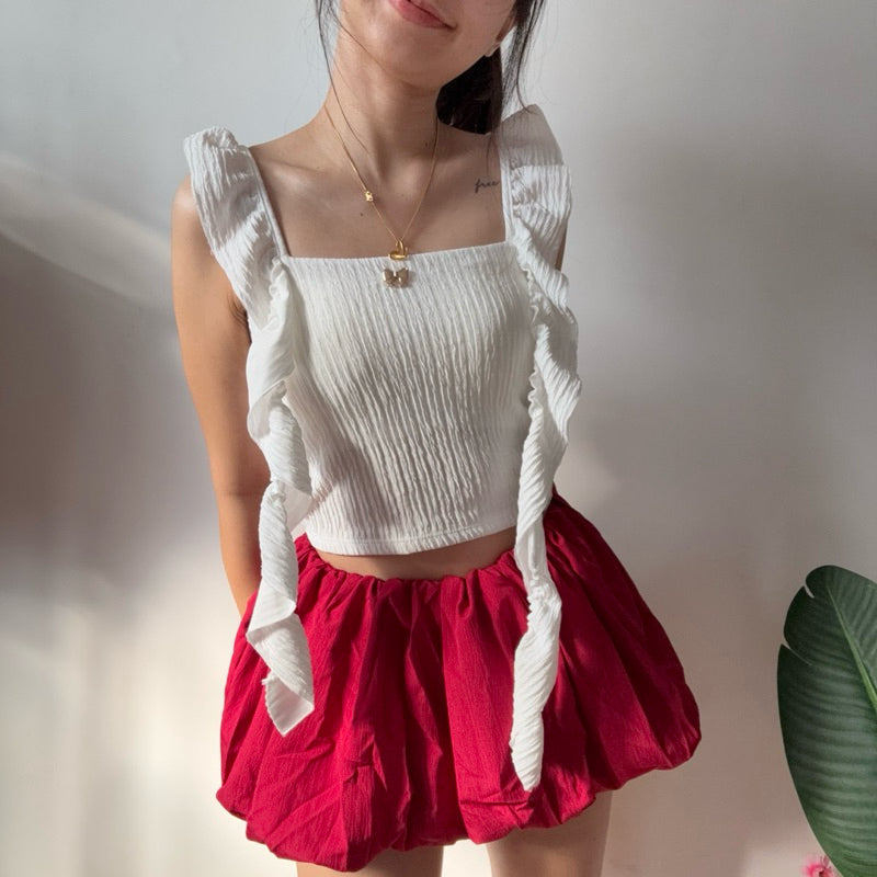【T401】适合小个子 甜美云朵花苞mini裙