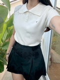 【T972】WAYA Knit Polo T 高品质针织短袖T恤女生