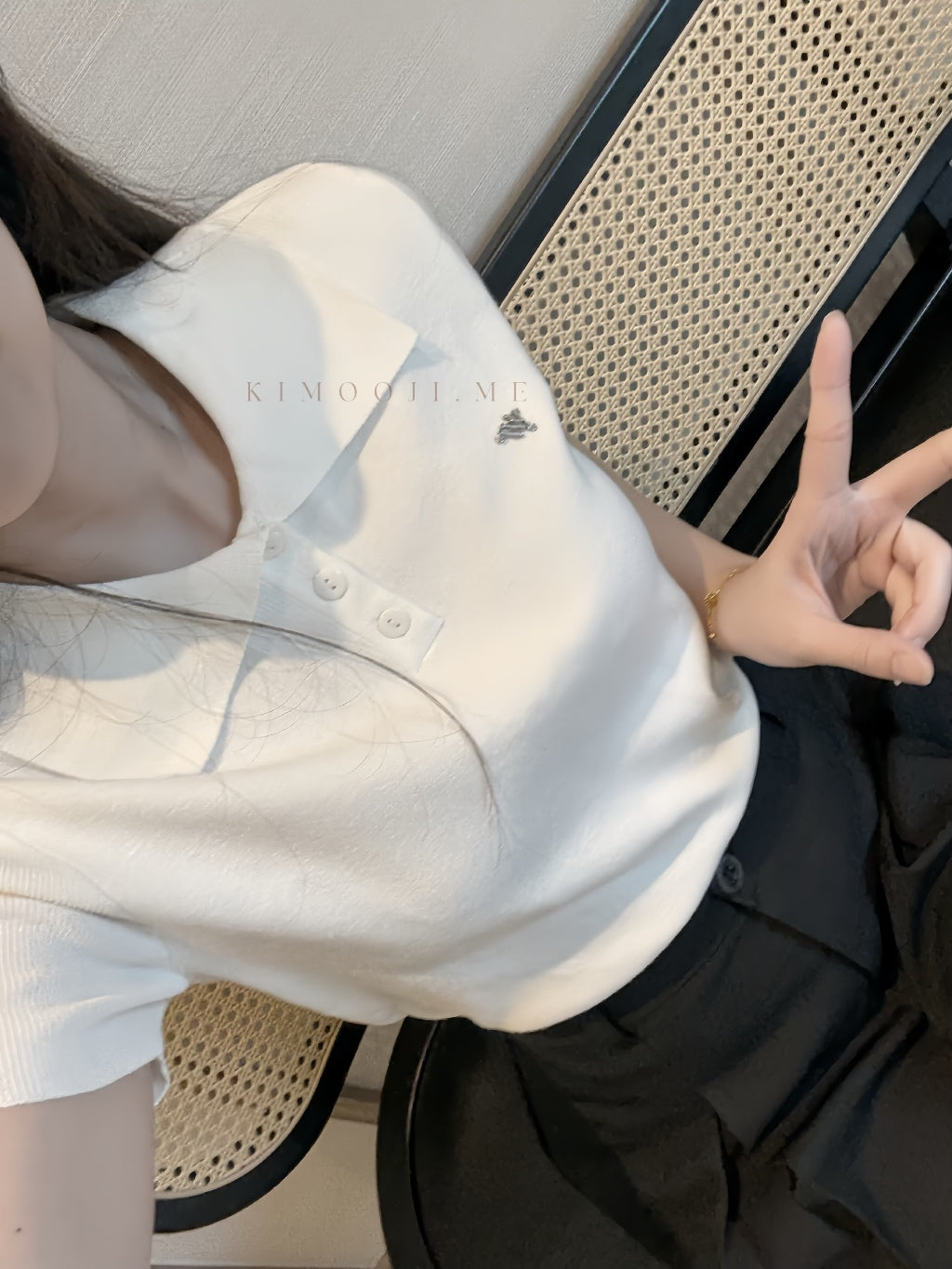 【T972】WAYA Knit Polo T 高品质针织短袖T恤女生