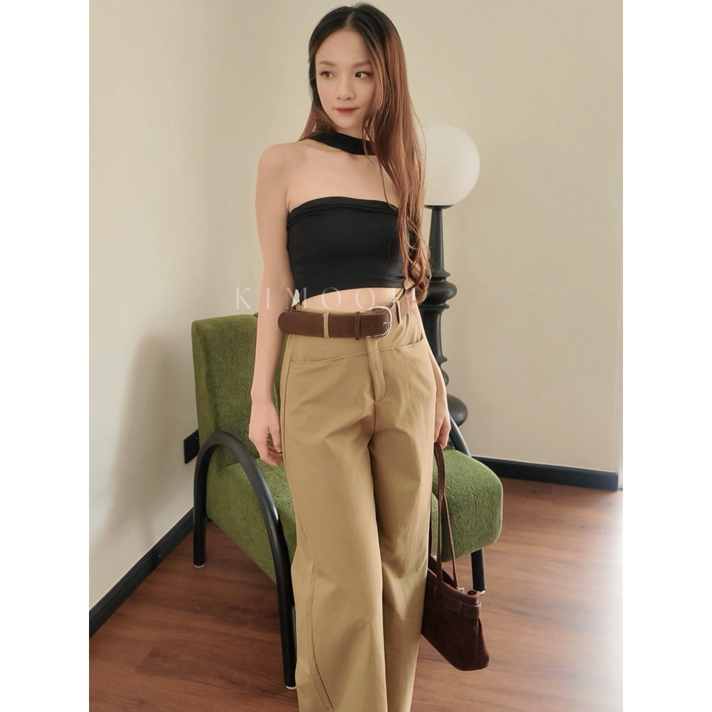 【T1019】百搭！莫代尔Choker Tube Top PINKO