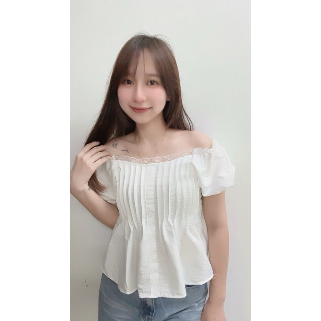 【T887】减龄泡泡袖甜美娃娃上衣