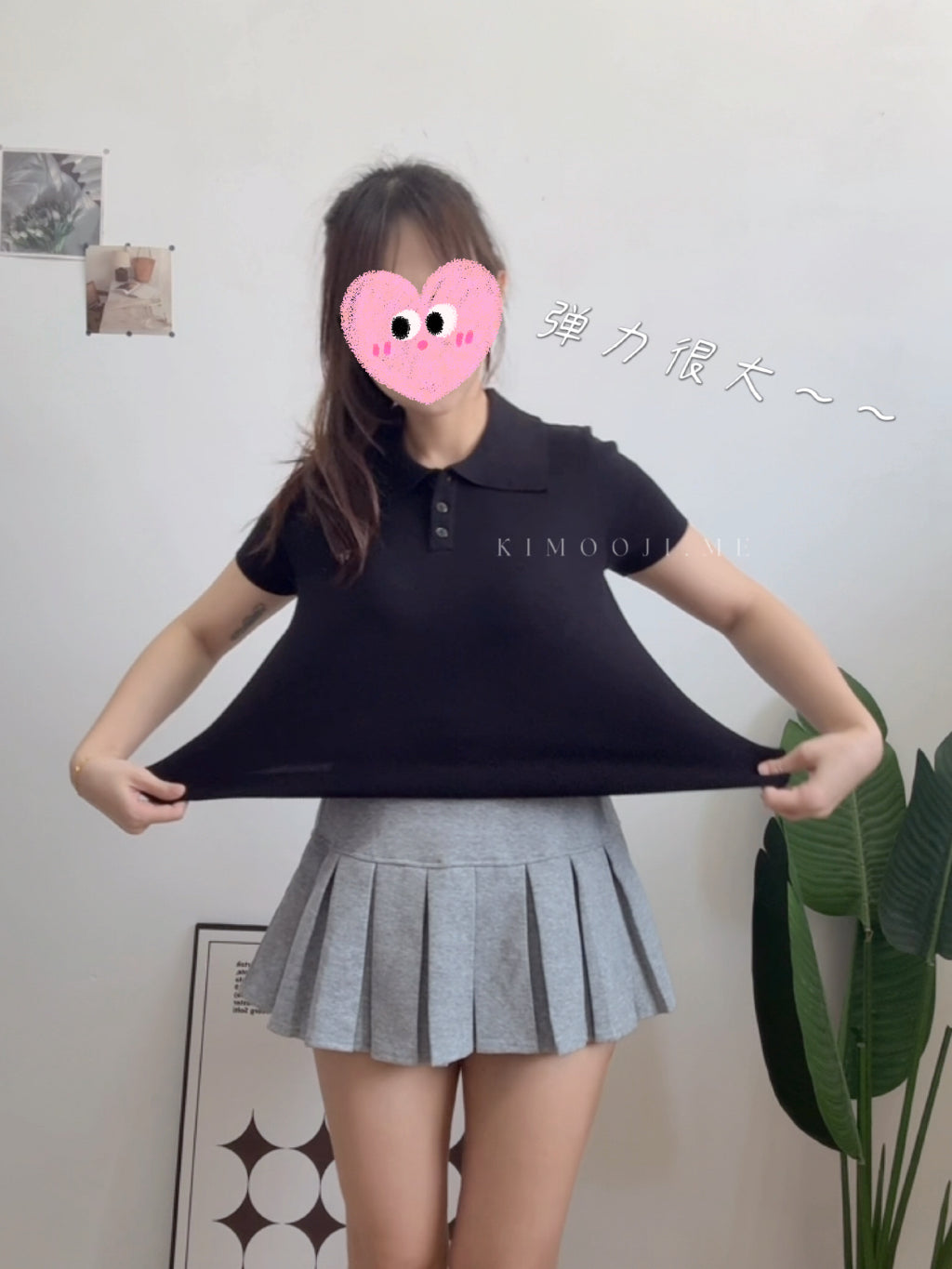 【T972】WAYA Knit Polo T 高品质针织短袖T恤女生