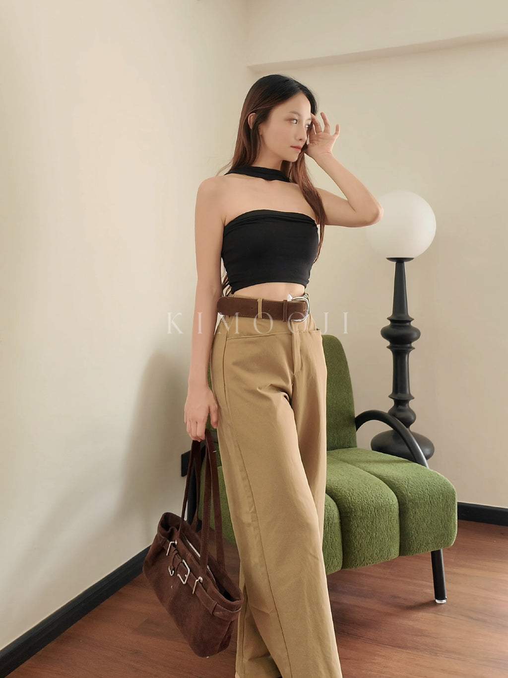 【T1019】百搭！莫代尔Choker Tube Top PINKO