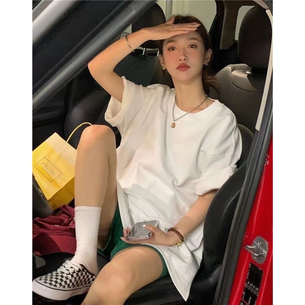 【T030】PREMIUM SIWA Space Cotton Women Oversize Top 太空棉 侧边开叉 Oversize Tee Women Tshirt