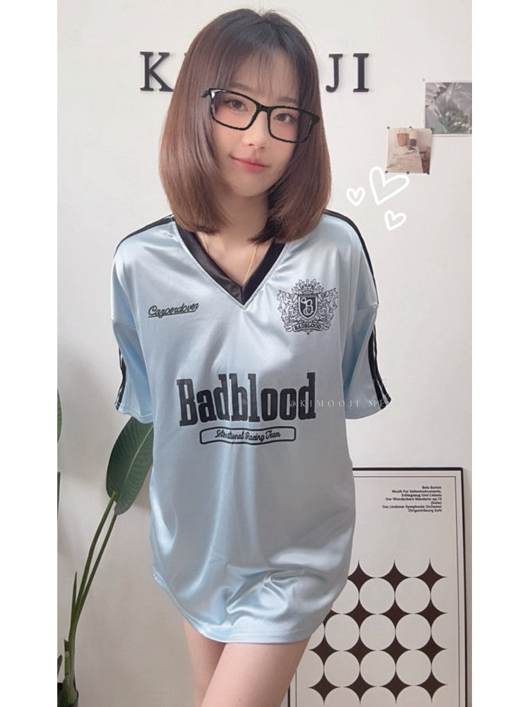 【T900】 宽松运动美式足球风宽松女Tee