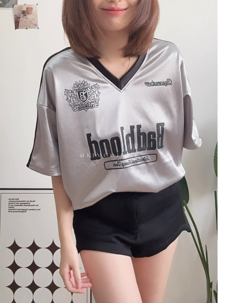 【T900】 宽松运动美式足球风宽松女Tee